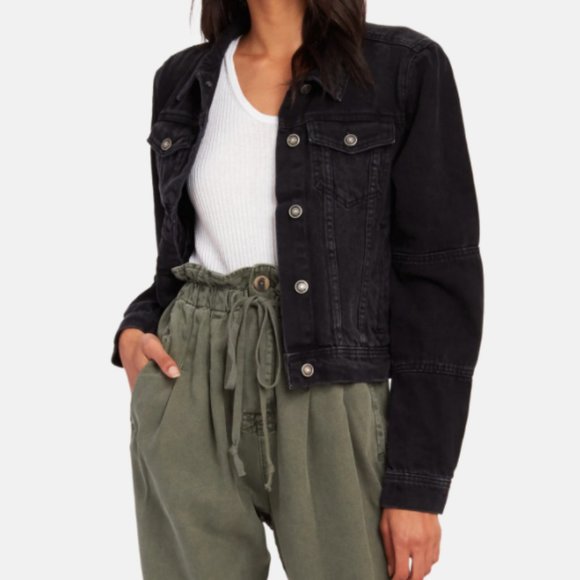 NWT Free People rumors denim jacket black jeans - Picture 5 of 6